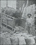 (Threshing hay)