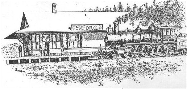 (Drawing of old Sedro depot)